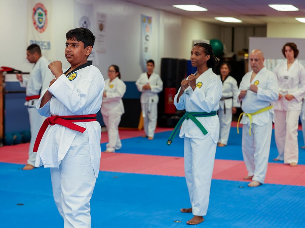 a group of adult in taekwondo class at Norristown PA