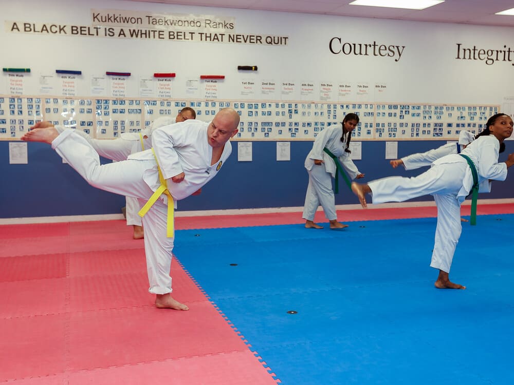 a group of adult practicing taekwondo in Norristown PA