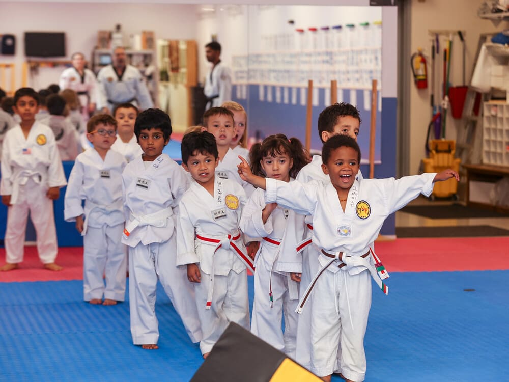 a group of kids taking their little ninja class with joy in Norristown PA