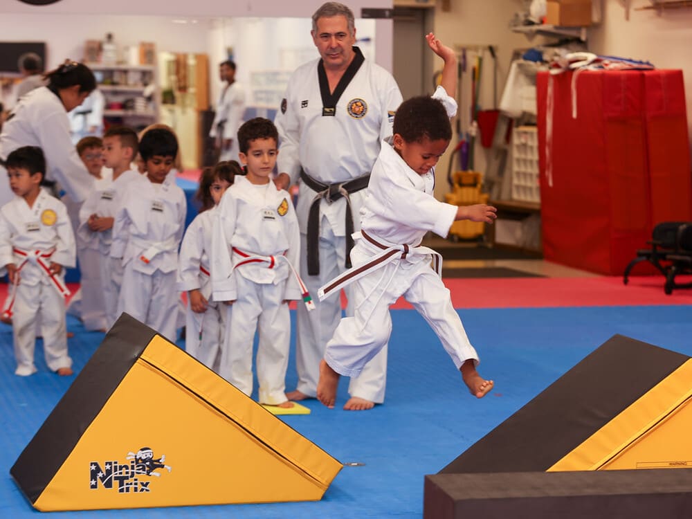 a young black boy enjoy his little ninja class in Norristown PA